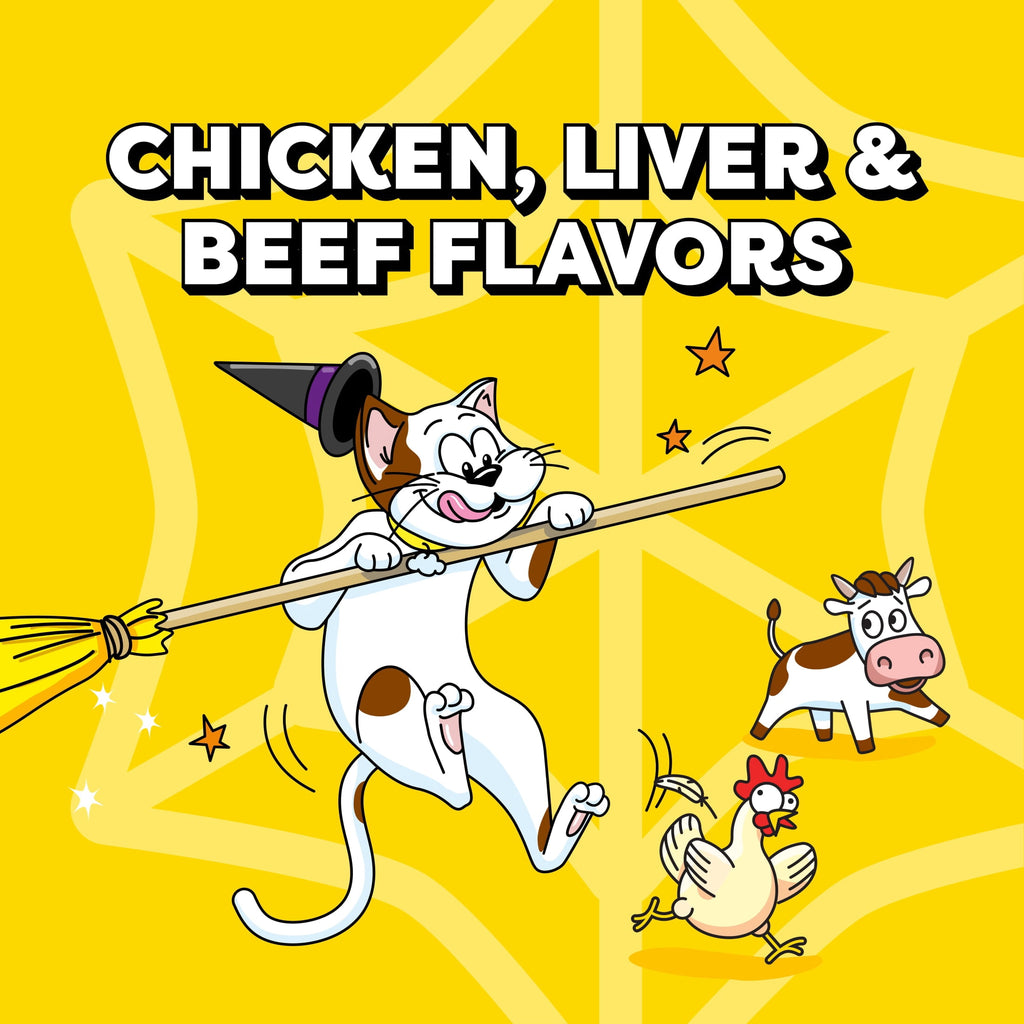 (4 pack) Temptations Mixups Crunchy and Soft Cat Treats Tasty Human, Chicken, Liver & Beef Flavors, 3 oz Pouch