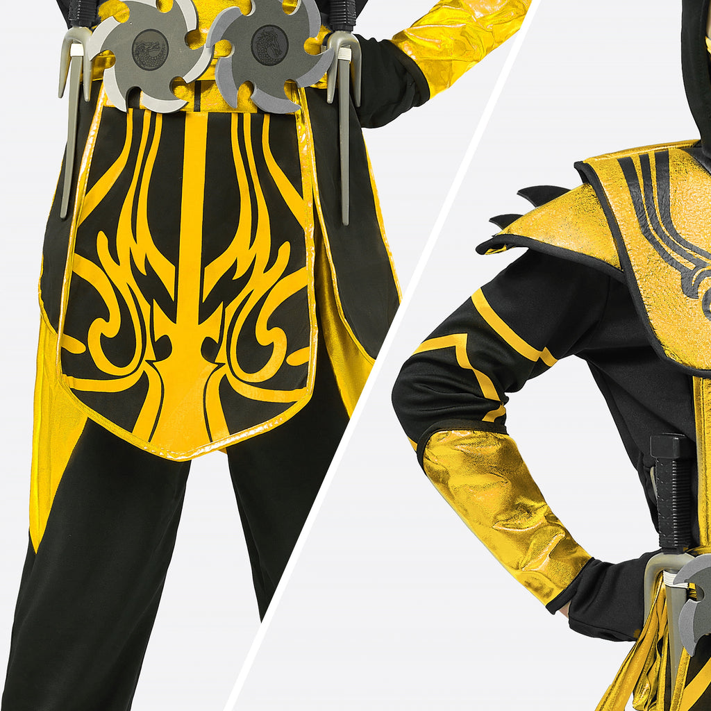 Joyfy Kids Golden Ninja Costume for Toddler Boys Halloween Dress Up Age Up to 12 Years