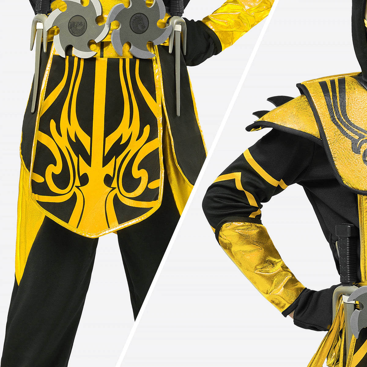 Joyfy Kids Golden Ninja Costume for Toddler Boys Halloween Dress Up Age Up to 12 Years