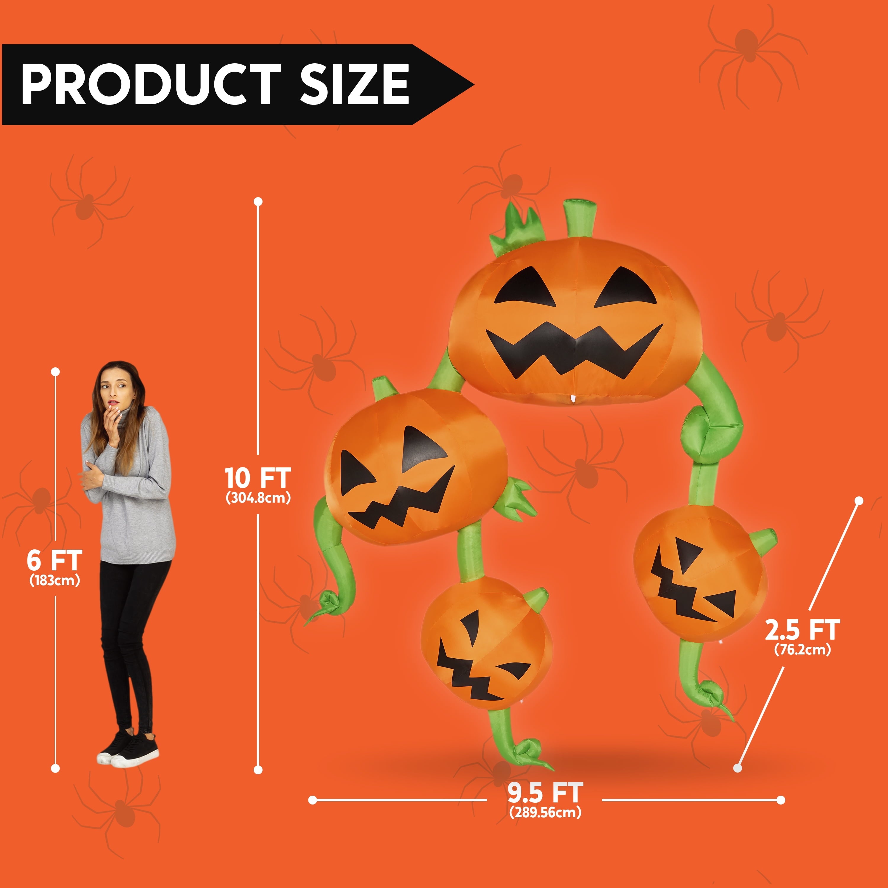 Joyfy 4.5 FT Halloween Inflatable Decorations Outdoor Scary Flying Ghost Broke Out from Window with Built-in LED Blow Up Inflatable for Window Decoration Yard Garden Lawn Decor