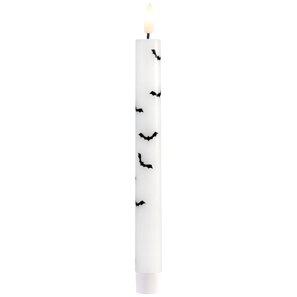 Northlight LED Flickering Flameless Wax Tapered Flying Bats Halloween Candles - 9.75" - Set of 2