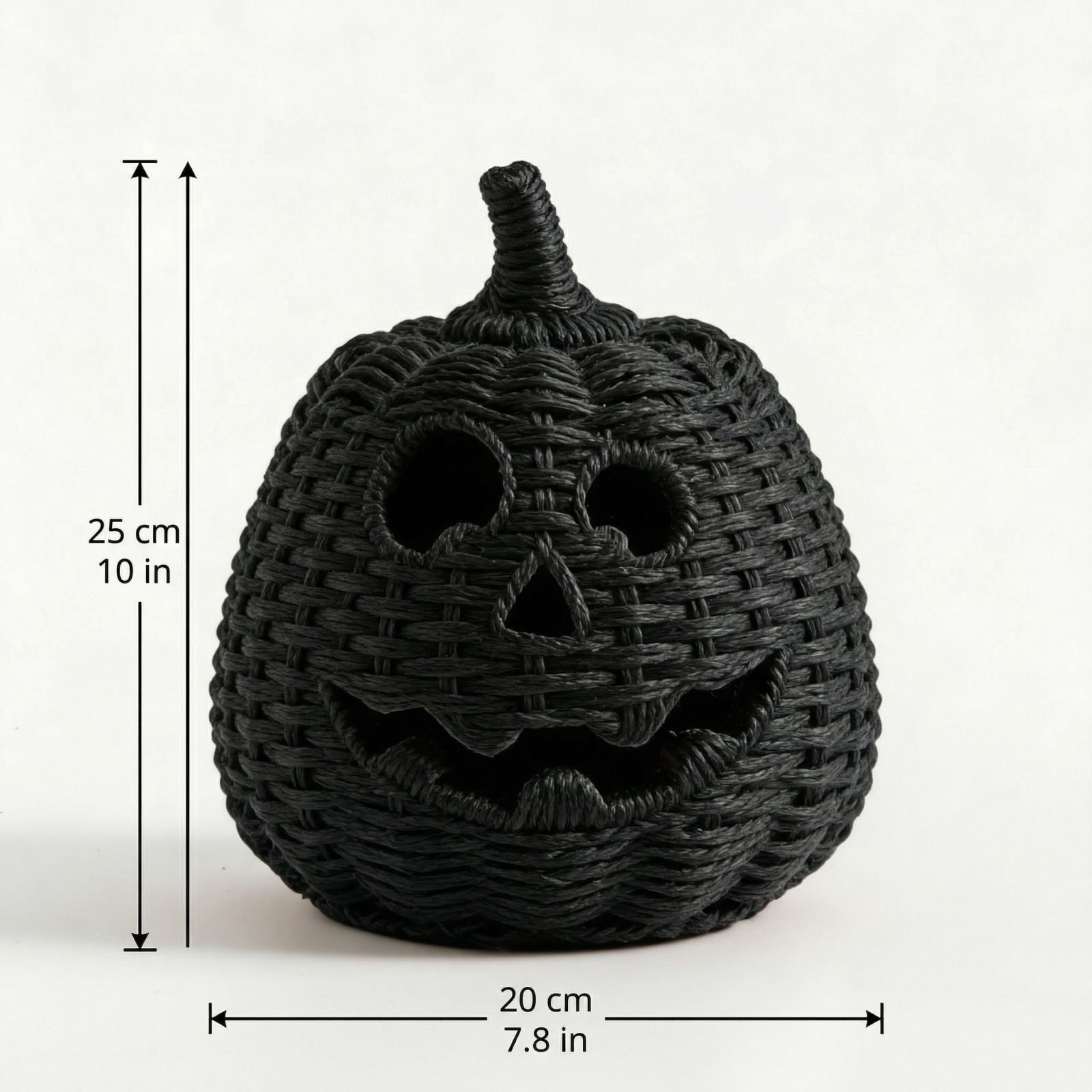 2026 Halloween Black Woven Seagrass Pumpkin Storage Basket with Lid, Fall Indoor Home Decorations for Halloween Party Home Halloween Decor, 10.2 inch