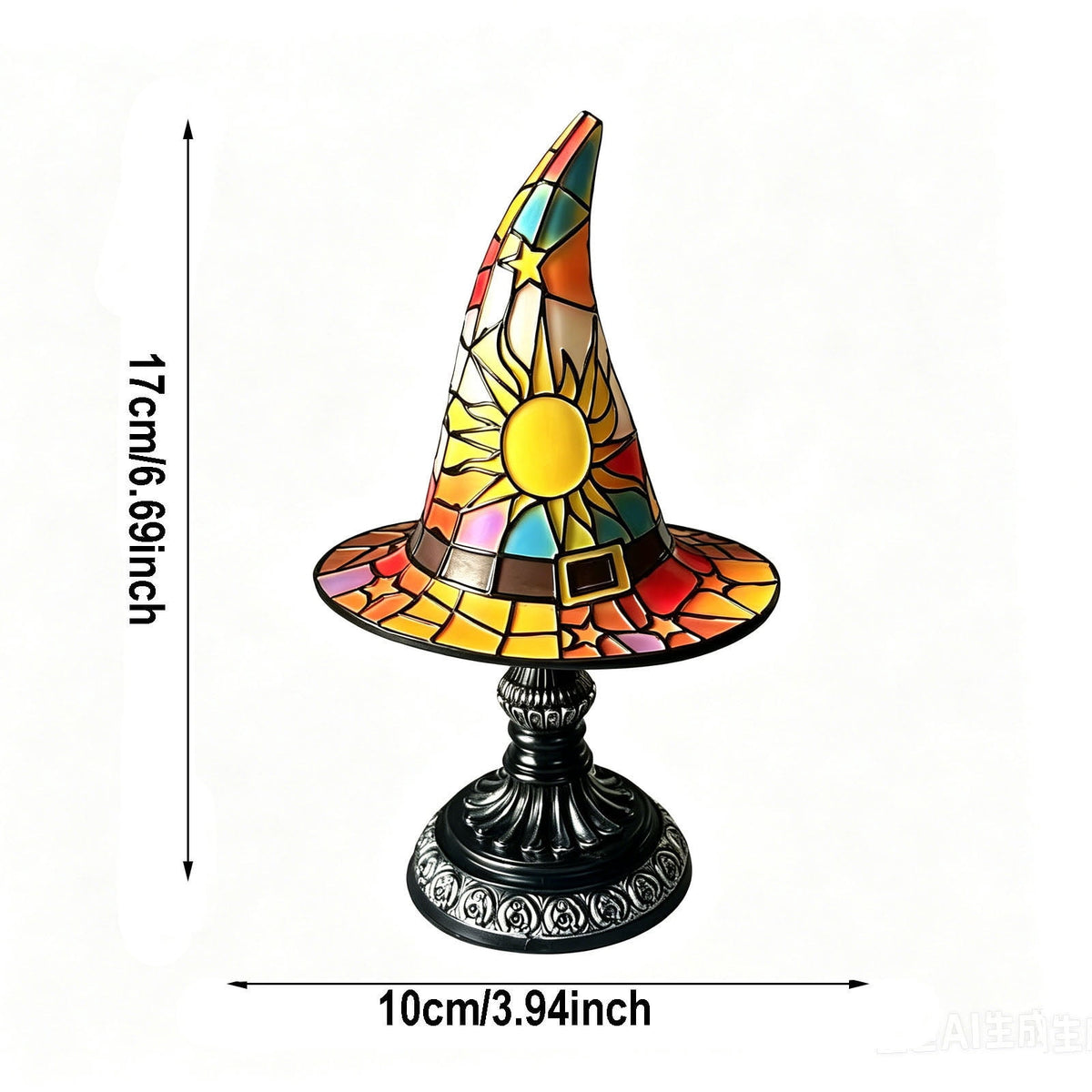 Clearance Halloween Table Lamp Decorations, Witch Hat Lamp Gifts - Handcrafted Retro Resin Witch Lamp, USB Powered Gothic Wizard Hats Night Light, Home Decor Accent Lamps for Bedroom