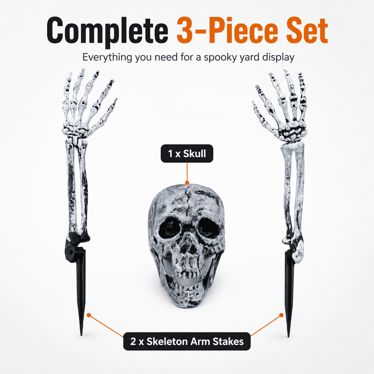 Kabuer Halloween Skeleton Decorations, Skeleton Stakes for Halloween Party Yard Outdoor Graveyard Props Decor