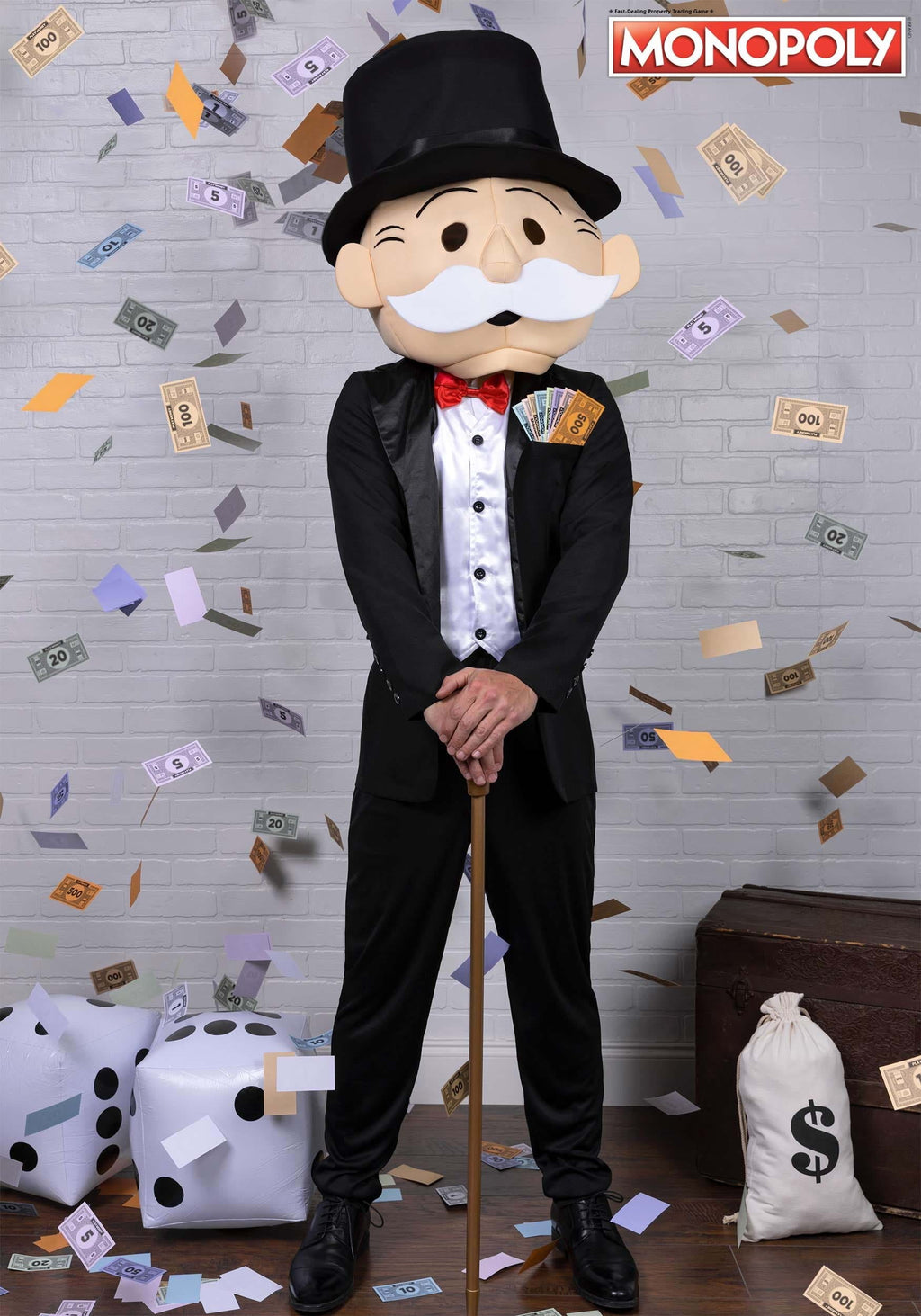 FUN Costumes Mr. Monopoly Fancy-Dress Costume for Men with Snazzy Suit Jacket, Adult Size M