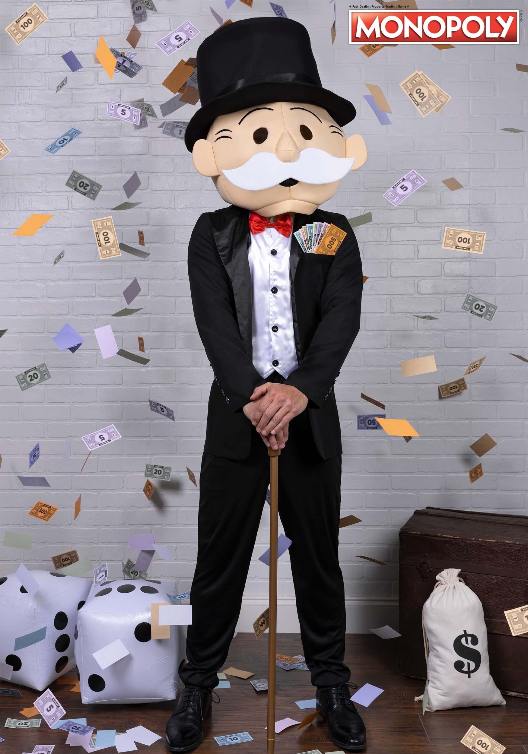 FUN Costumes Mr. Monopoly Fancy-Dress Costume for Men with Snazzy Suit Jacket, Adult Size M