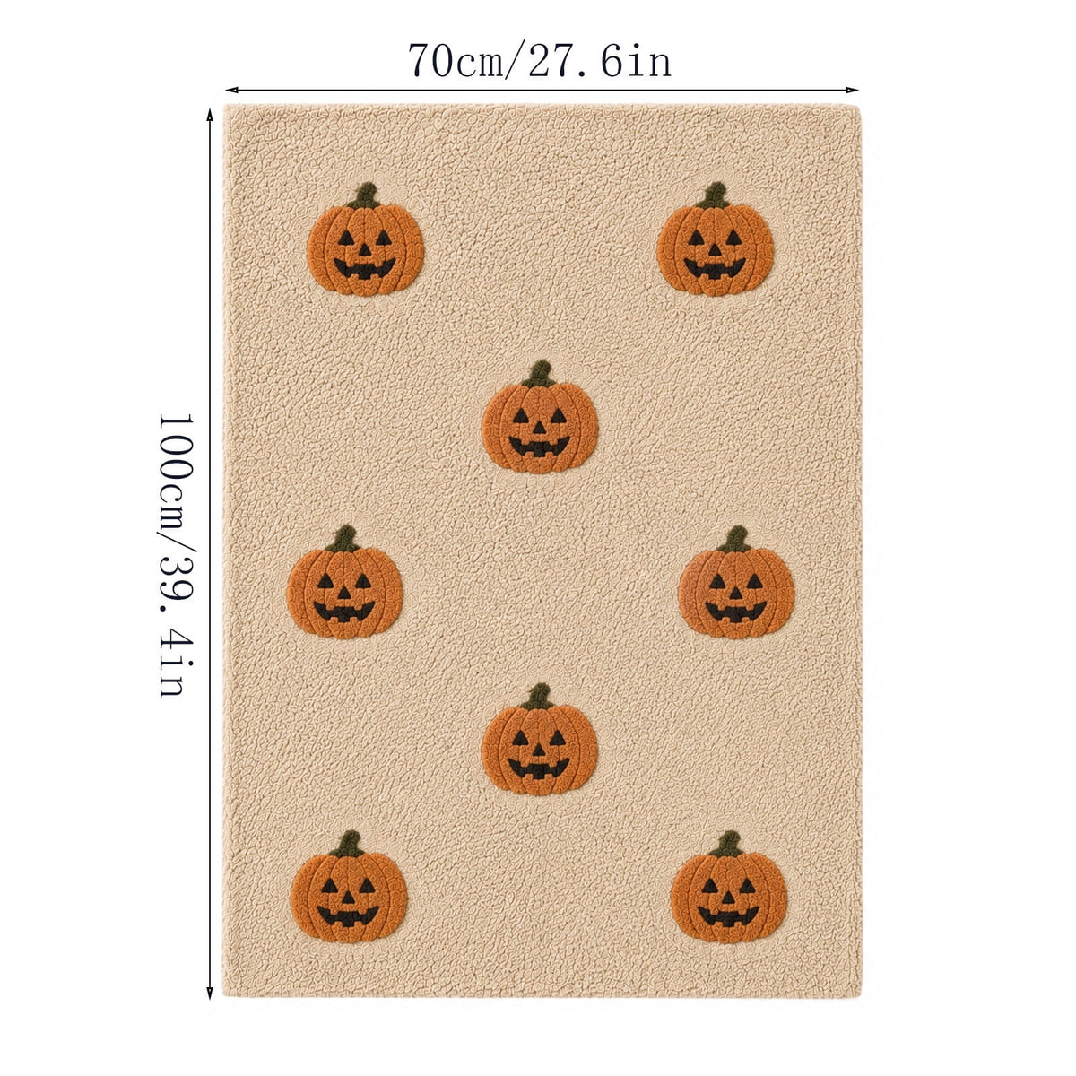Guvpev Halloween Flannel Throw Blanket, 39.4" x 27.6" Soft Plush 3D Pumpkin Printed Decorative Blanket for Couch, Bed, Travel, Living Room, Cozy Fall Holiday Home Accent