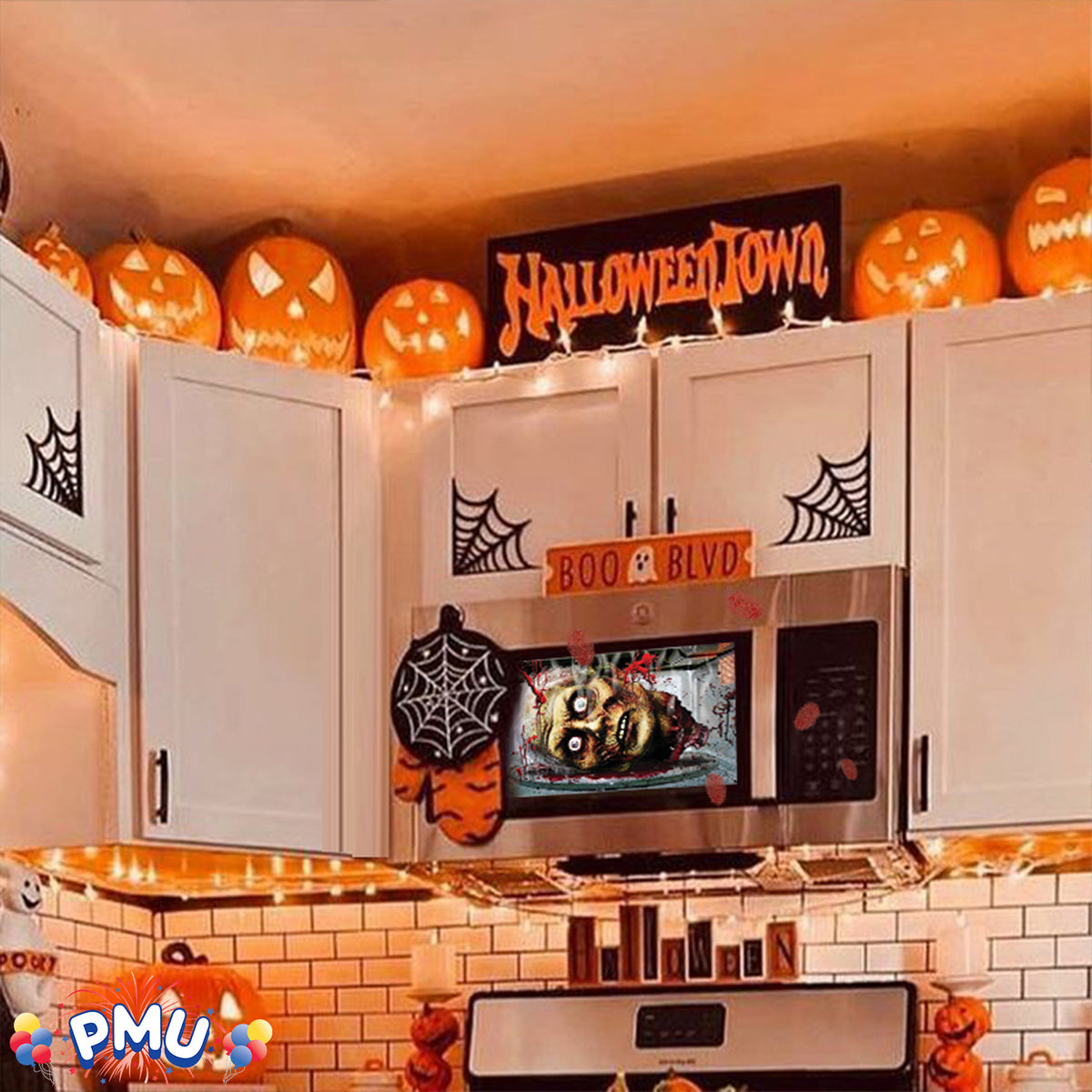 PMU Halloween Microwave Door Decoration 12in x 24in (1/pkg) Pkg/1