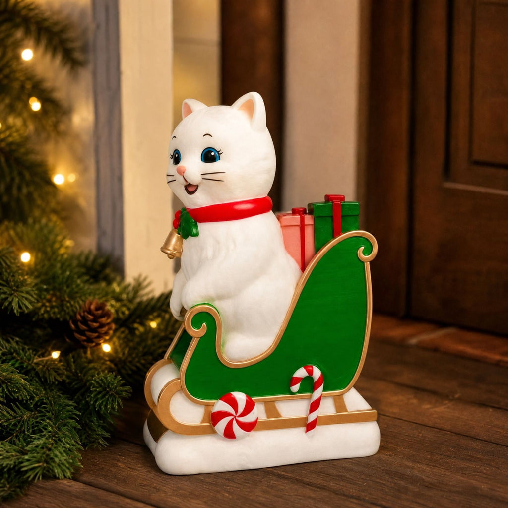 Clearance! Christmas Golden Retriever Statue with LED Lights, Cute Dog Holding Puppy Figurine, Christmas Decoration Indoor Outdoor, Gift for Kiddo Adults