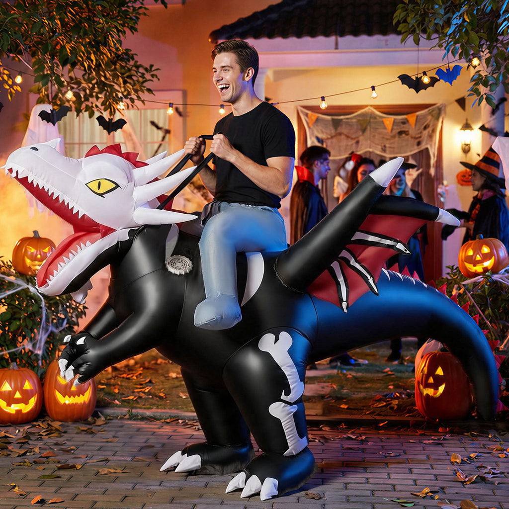 MAGOTAN Halloween Inflatable Dinosaur Costume Adult,Blow Up T Rex Suit Men Women, Halloween Adults Funny Blow Up Lightweight & Flexible for Cosplay, Parades