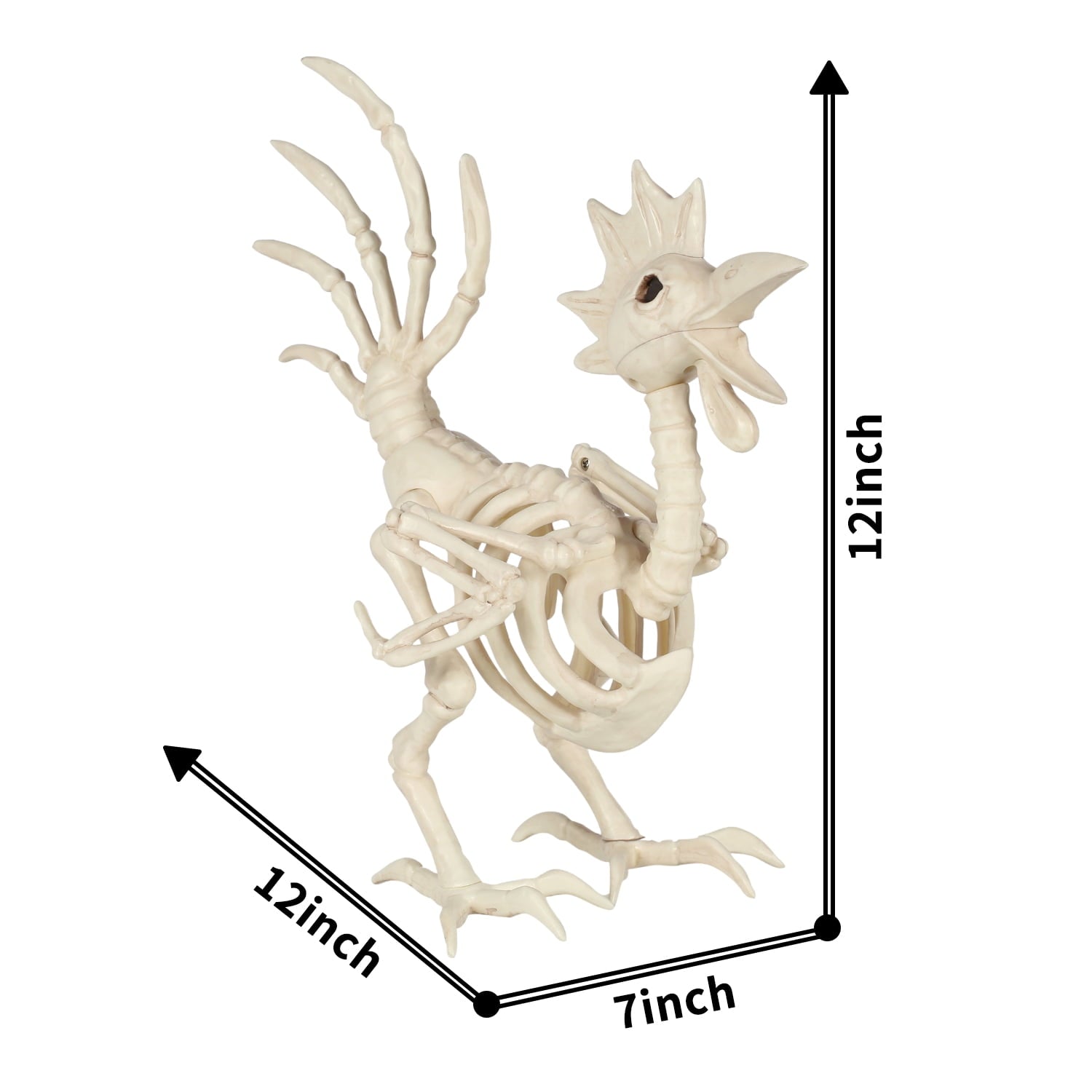 Seasons 12" Skeleton Rooster Halloween Decoration for Crazy Bonez Skeleton Line