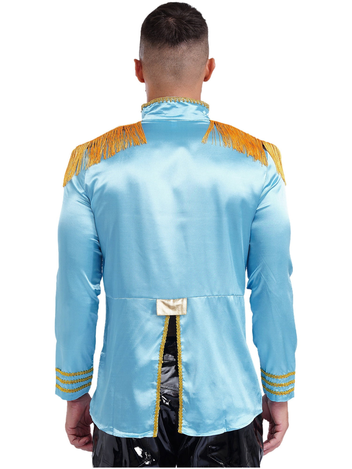 Eandarui Men's Halloween SGT Sergeant Pepper Costume Jacket Fancy Dress Hippie Music Star 1960s Shirt Red S