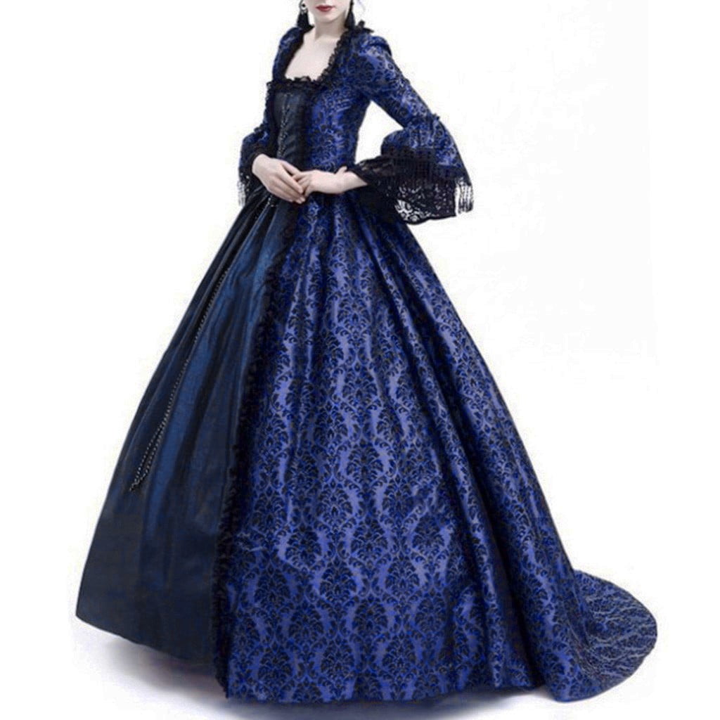 Jsaierl Victorian Dress for Women 1800S Medieval Renaissance Dress Corset Flare Sleeve Vintage Dress Cocktail Party Ball Gown