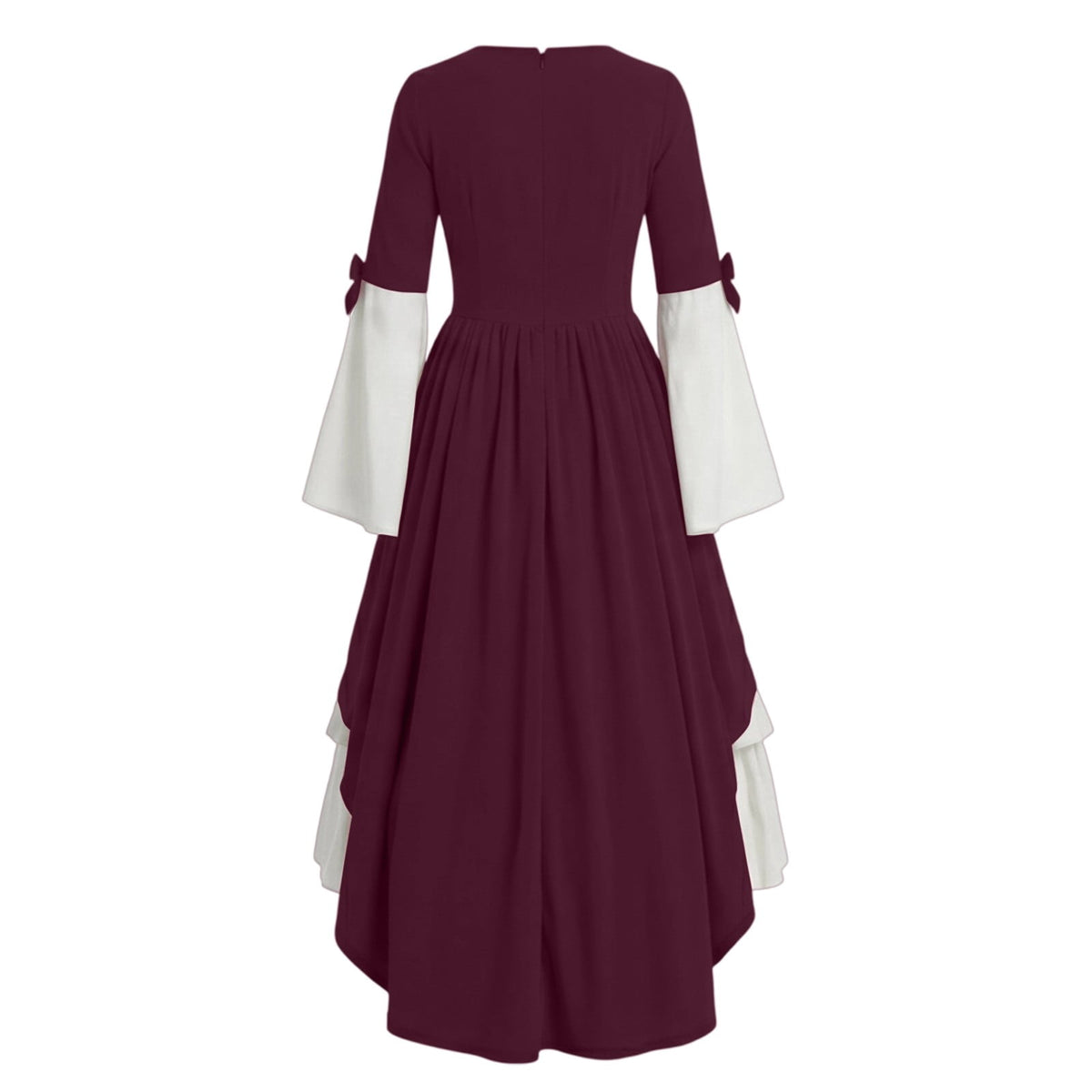 Gothic Dresses for Women Medieval Renaissance Halloween Costume Lace Up Corset High Low Ruffle Hem Square Neck Vintage Gown