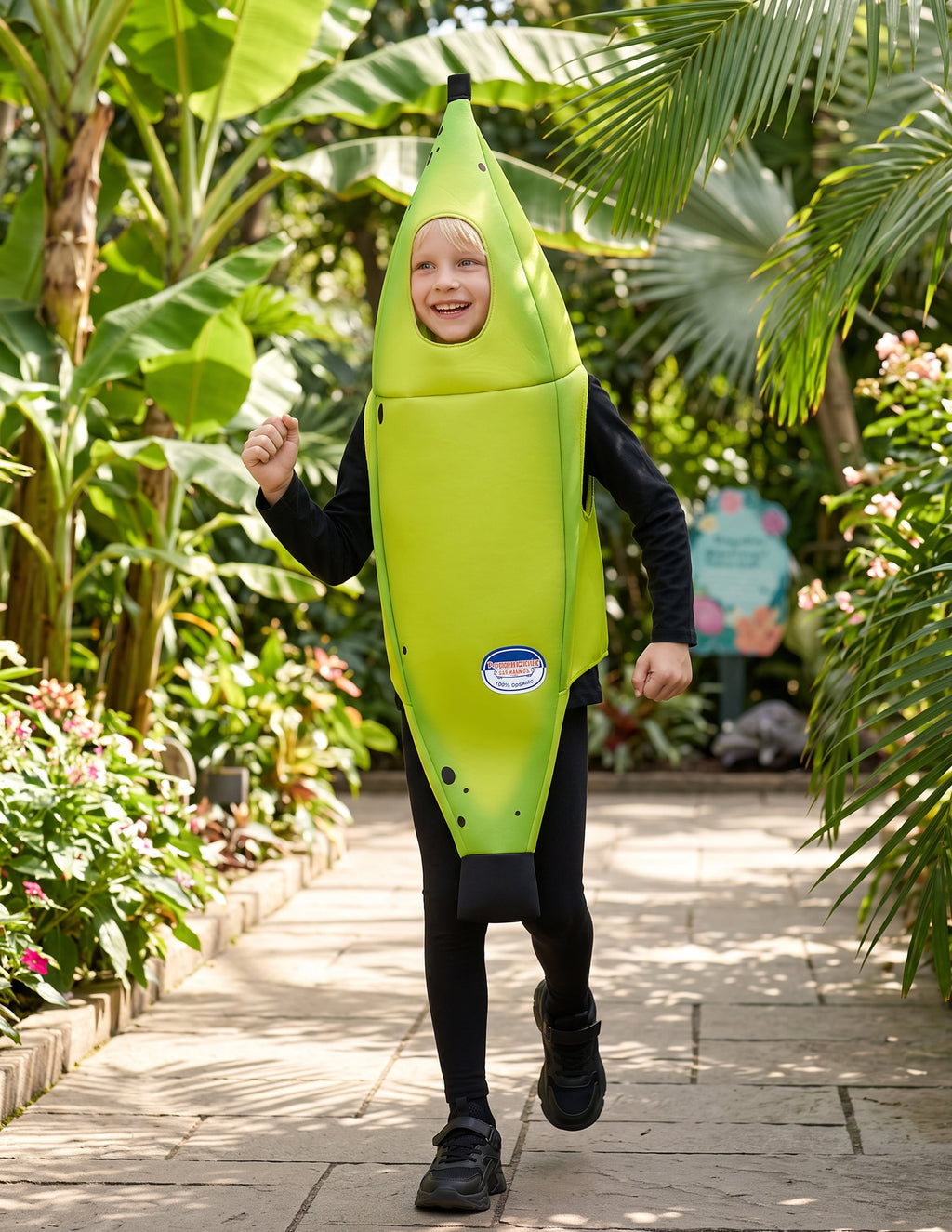 Joyfy Men's Banana Costume for Adult Funny Fruit Costume Banana Halloween Fancy-Dress Costume for Themed Party Cosplay