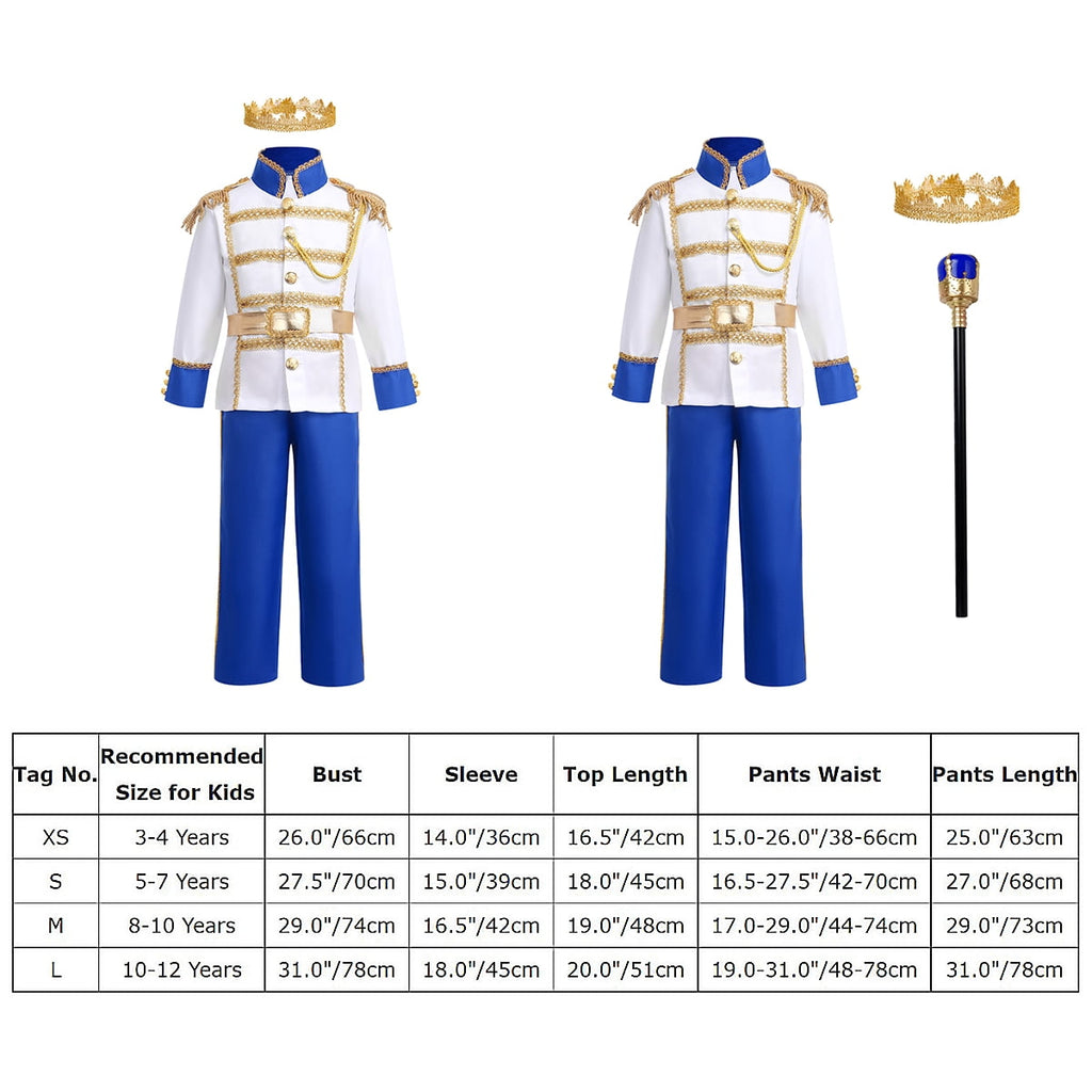IBTOM CASTLE Boys Prince Charming Costume Halloween Cosplay Dress up Birthday Party Medieval Royal Prince Outfits for Toddler Child 3-4 Years Red 4pcs