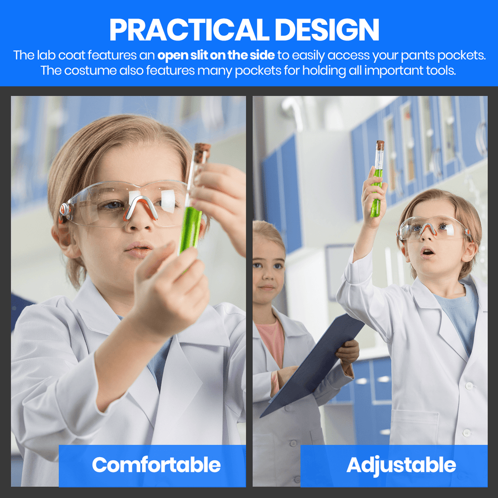 Dress Up America Kids White Lab Coat Doctor Costume Scientist Costume for Boys & Girls