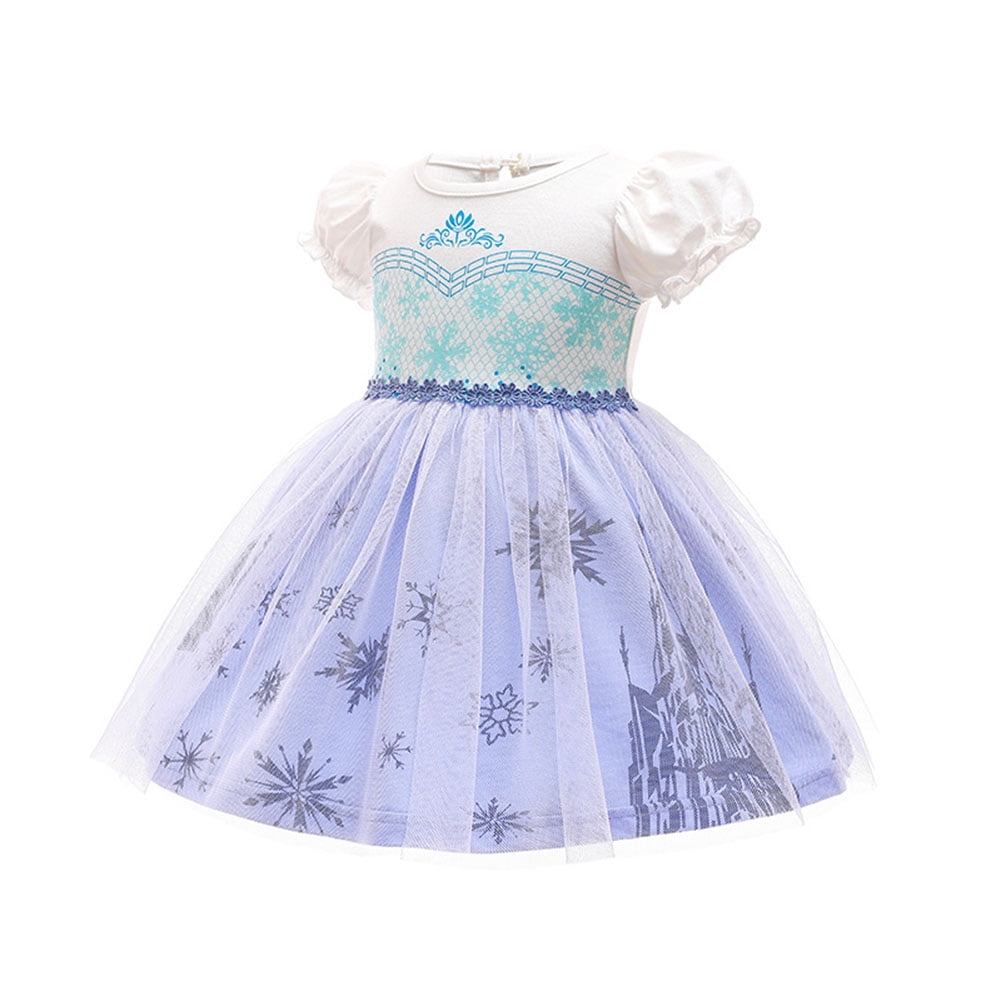 WIBACKER 1-6T Toddler Kid Baby Girls Fancy Party Puff Sleeve Princess Dress Cosplay Costume Dress Up