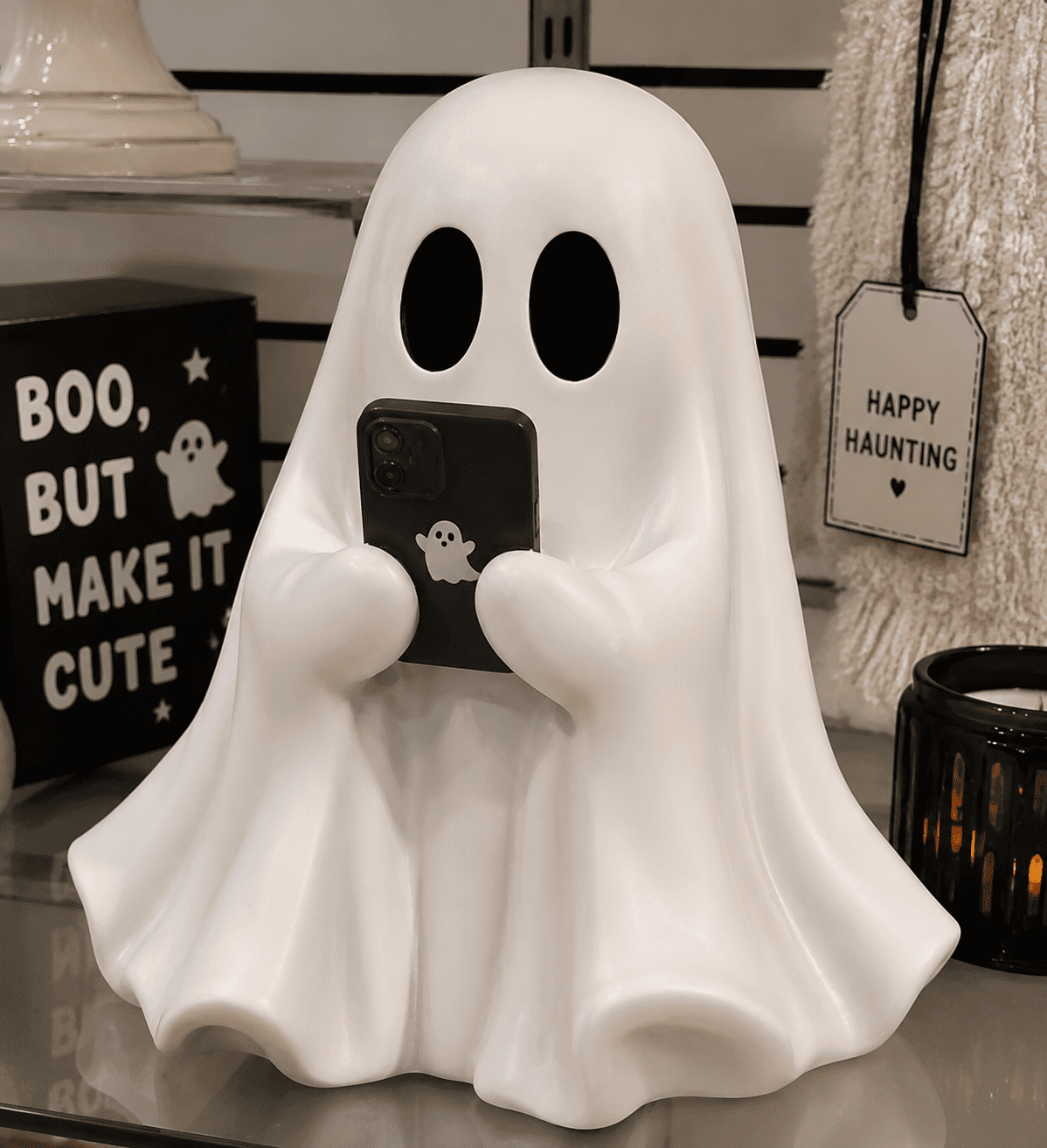 Halloween Decorations, Ghost Resin Crafts Ornaments, Alloween Decoration for Porch Yard Patio Indoor Decor Fall Autumn Home Shelf Mantel Ornament