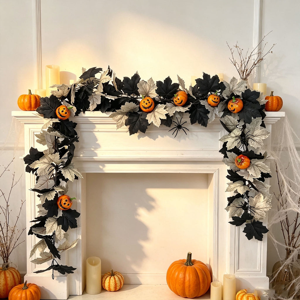 SCNOR Artificial Fall Oak Leaves 2-Pack, Faux Autumn Stems for Vase, Thanksgiving Halloween Table Decor