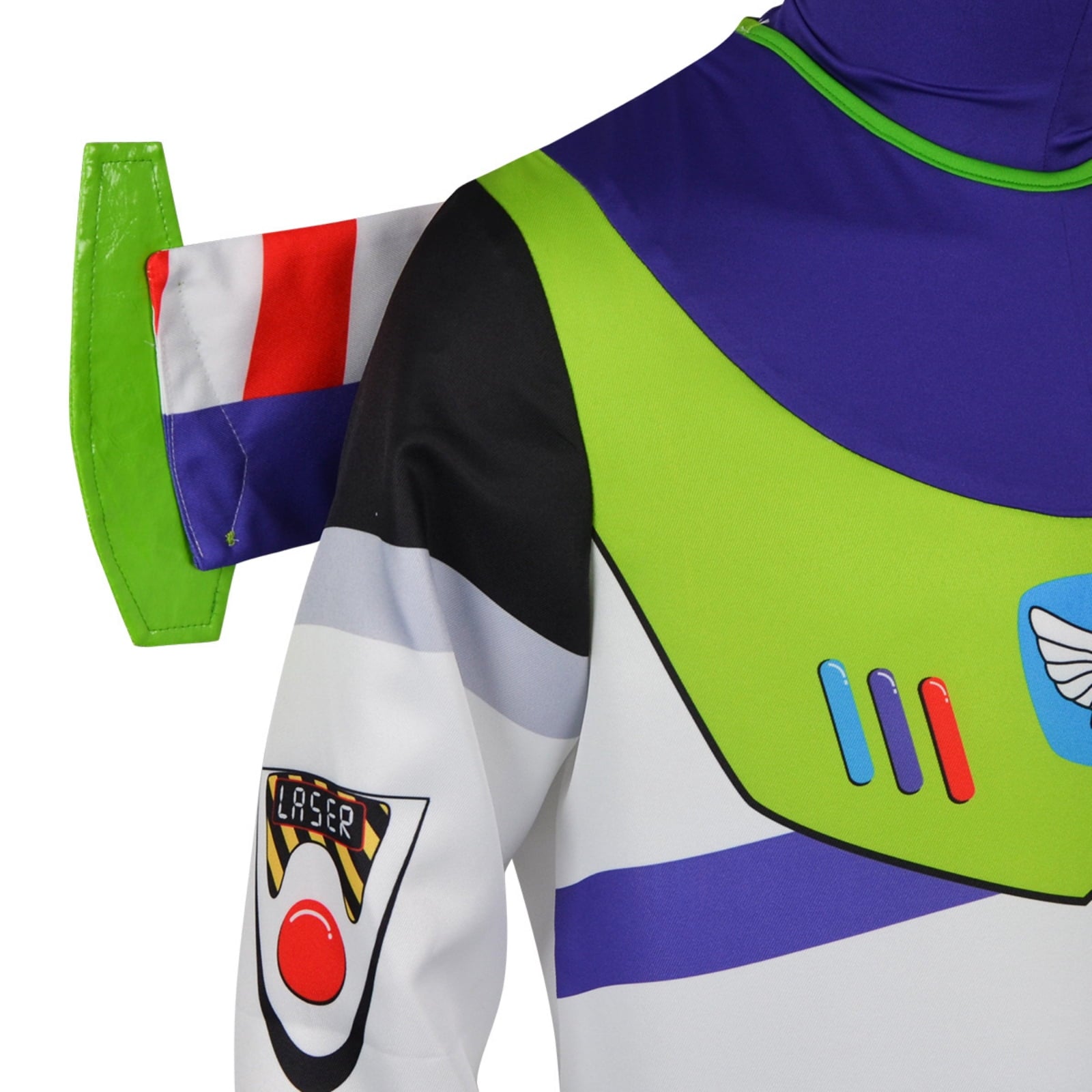 Men Anime Space Ranger Cosplay Costume - Adult Galaxy Hero Jumpsuit with Flight Wings Purple Hood Boot Covers Set Movie Character Halloween Party Cosplay Dress Up Outfit
