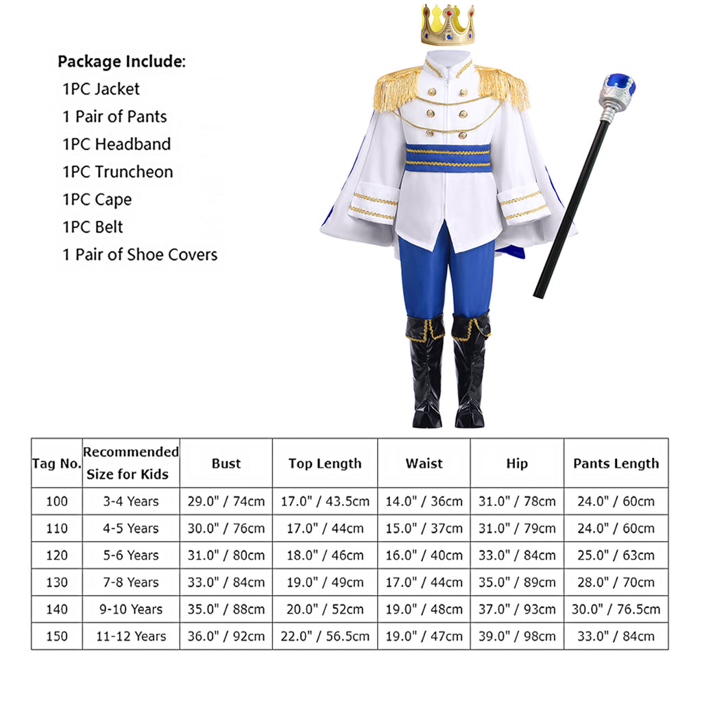 IBTOM CASTLE Boys Prince Charming Costume Halloween Cosplay Dress up Birthday Party Medieval Royal Prince Outfits for Toddler Child 3-4 Years Red 4pcs