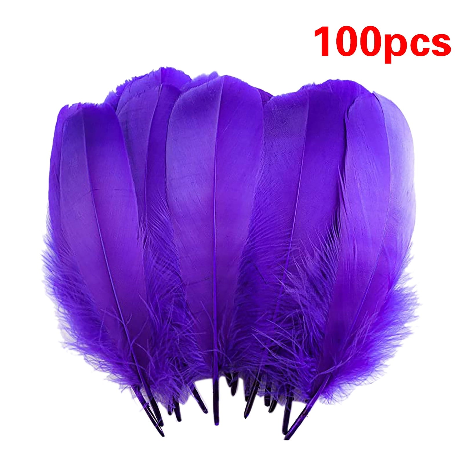 100Pcs Feather,Natural Goose Feathers,Halloween Decoration Goose Nagoire Feathers,Diy Big Goose Feather,Craft Decoration for Wedding,Feather Floating Hair Craft Decoration Wedding Feather,Purple
