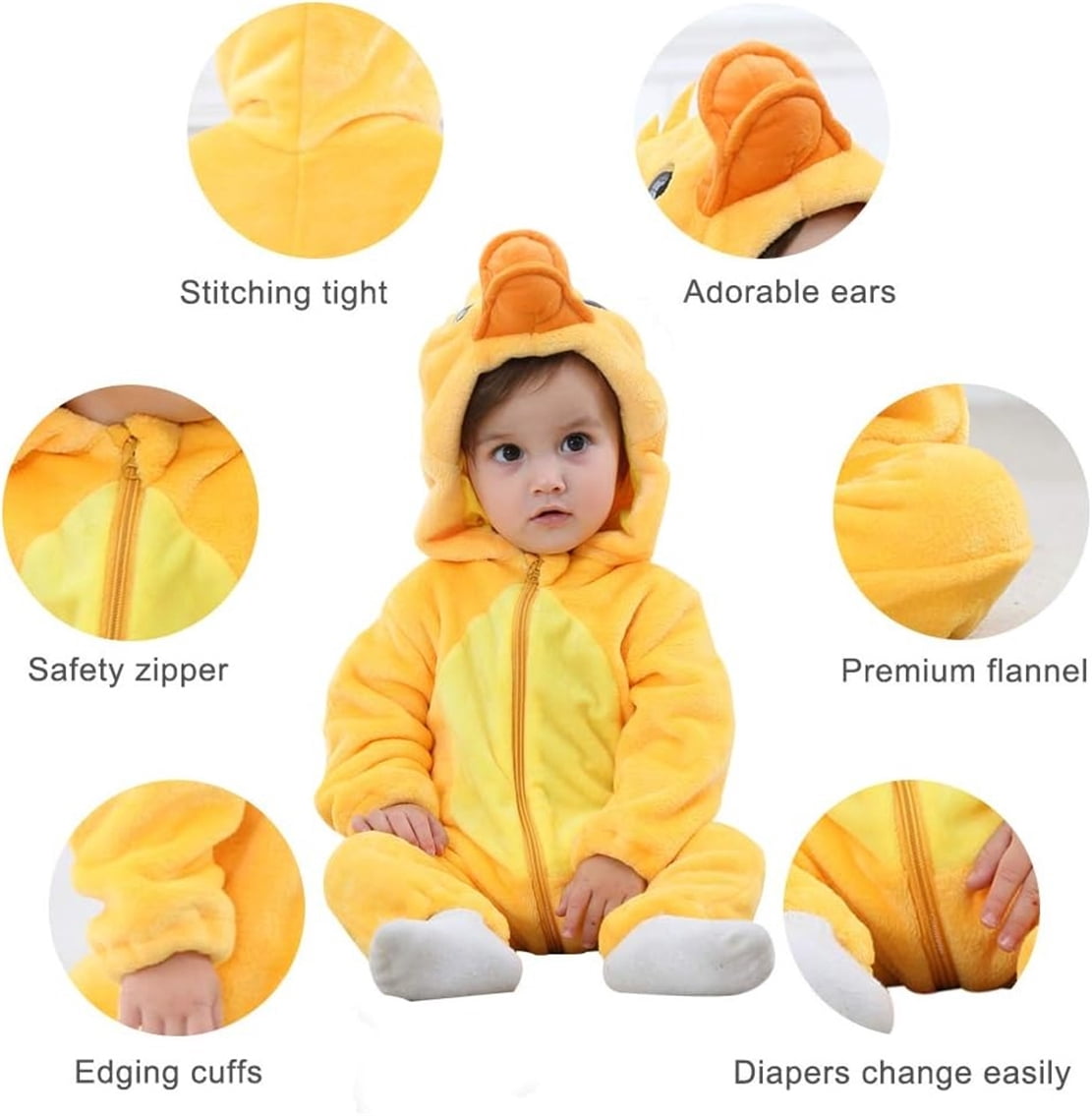 WIBACKER 0-3T Unisex Baby Animal Costume Winter Autumn Flannel Hooded Romper Christmas and Halloween Panda Cosplay Jumpsuit