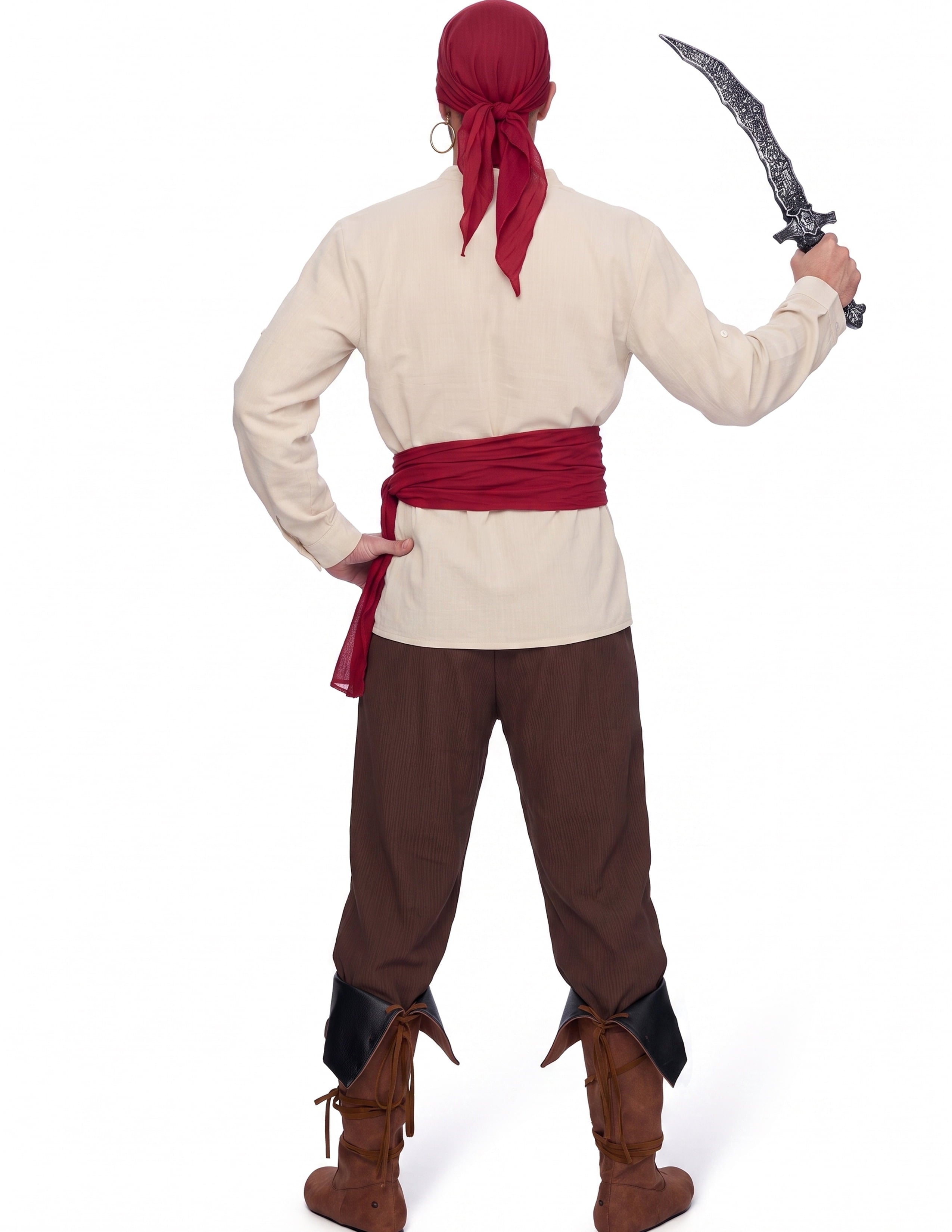 Joyfy Men Pirate Costume Set, Adult Halloween Costume Renaissance Medieval Viking Pirate Costume for Halloween Fancy Dress Up Party Cosplay