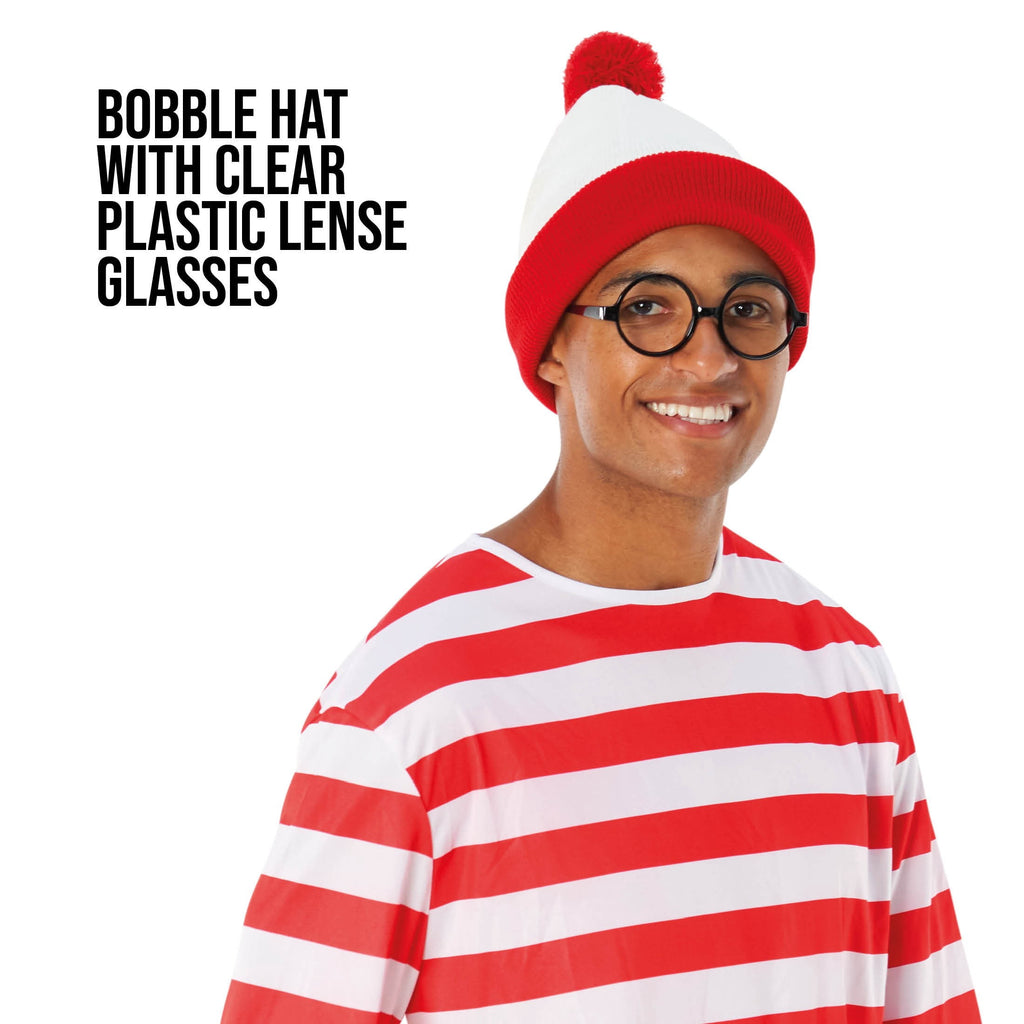 Morph Mens Wheres Wanderer Costume Set Adult Red White Stripe Book Character Halloween Red L