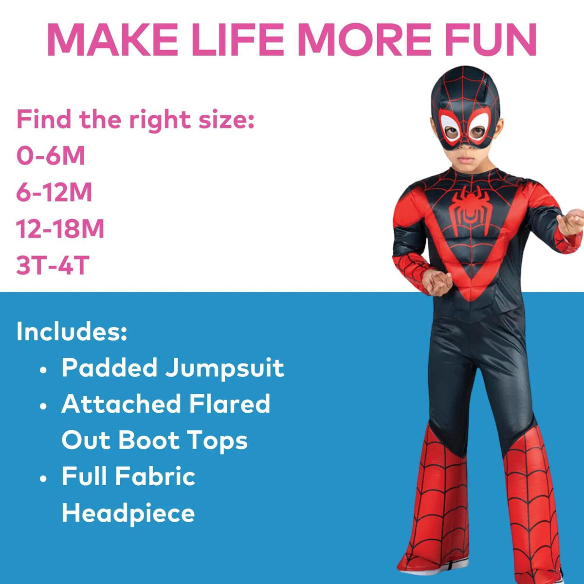 Toddler Boys' Marvel Miles Morales Spider-Man Costume by Jazwares - Size 3T-4T