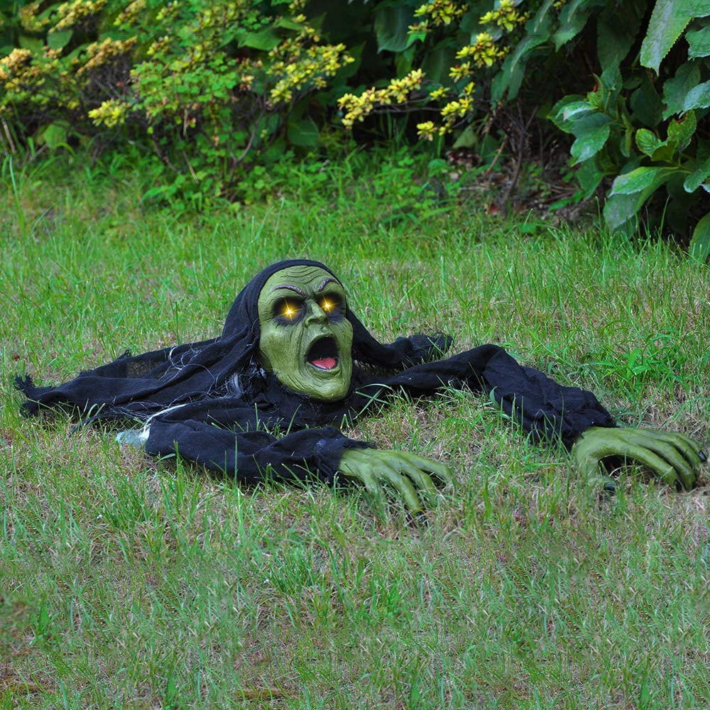 Joyfy Halloween Groundbreaker Halloween Decorations Zombie with Sound and Flashing Eyes,Outdoor Scary Halloween Yard Decorations