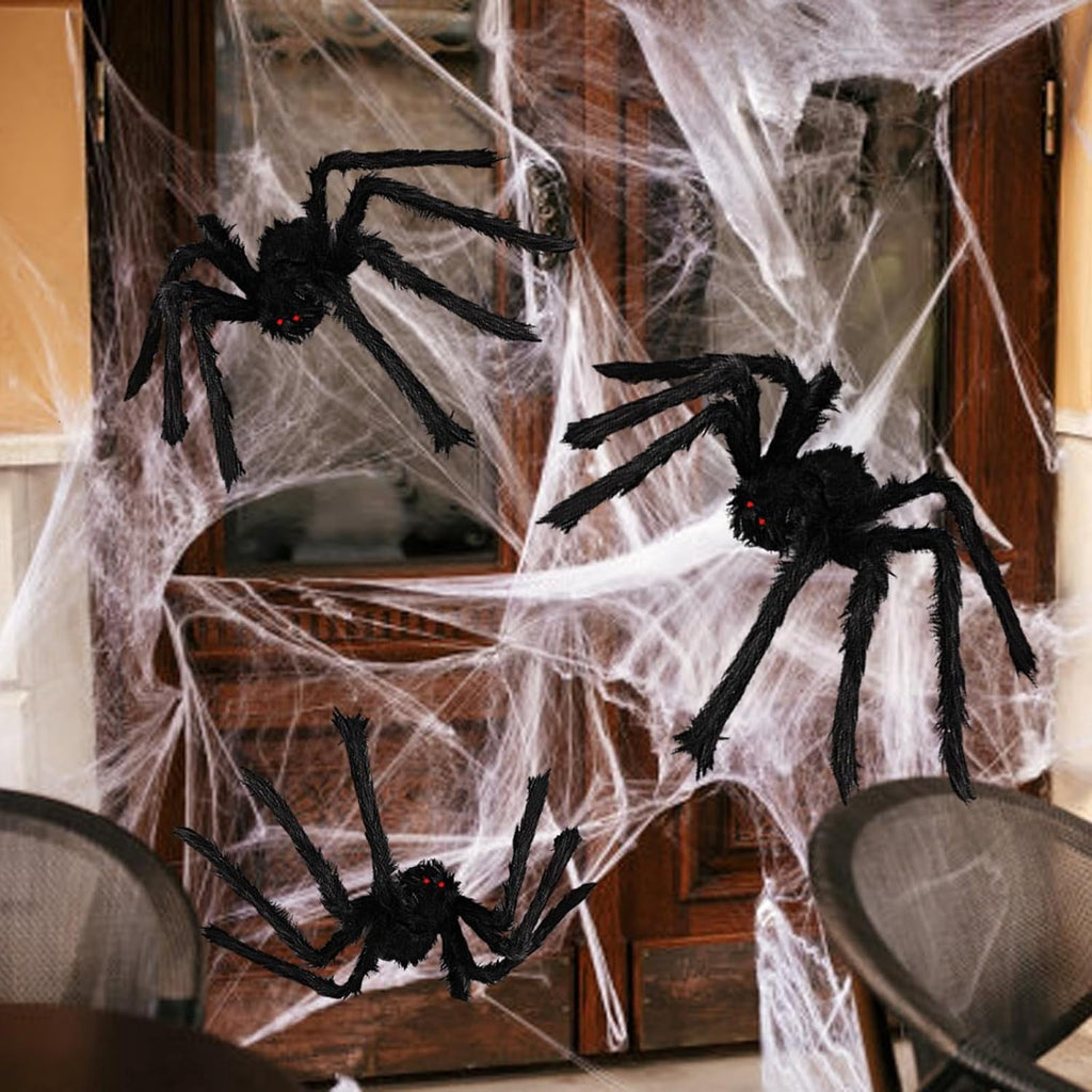 Ayieyill Spider Halloween Decorations Outdoor, 5FT Scary Giant Spider for Halloween Yard Decorations, Haunted House Props, 1pc