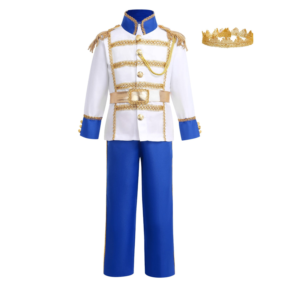 IBTOM CASTLE Boys Prince Charming Costume Halloween Cosplay Dress up Birthday Party Medieval Royal Prince Outfits for Toddler Child 3-4 Years Red 4pcs
