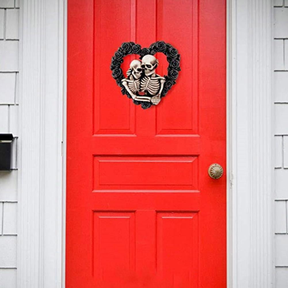 Halloween Gothic Skeleton Wreath House Number Door Skull Wall Decor M0P9