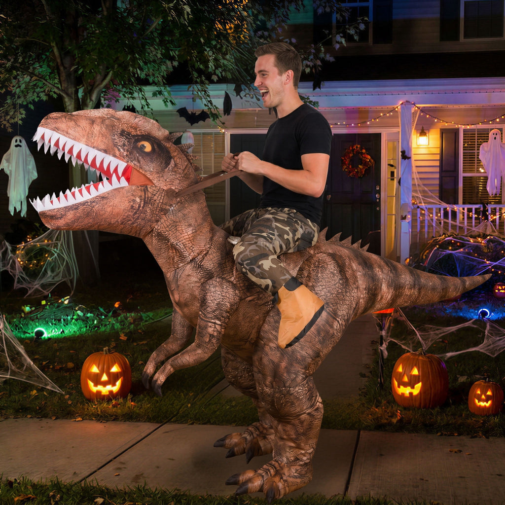 MAGOTAN Halloween Inflatable Dinosaur Costume Adult,Blow Up T Rex Suit Men Women, Halloween Adults Funny Blow Up Lightweight & Flexible for Cosplay, Parades