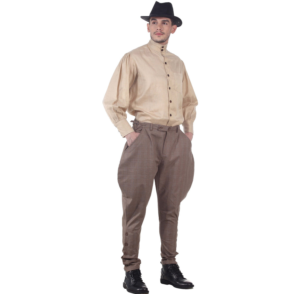 ThePirateDressing Men's Steampunk Victorian Cosplay Archibald Jodhpur Pants - Renaissance & Gothic Costume Trousers