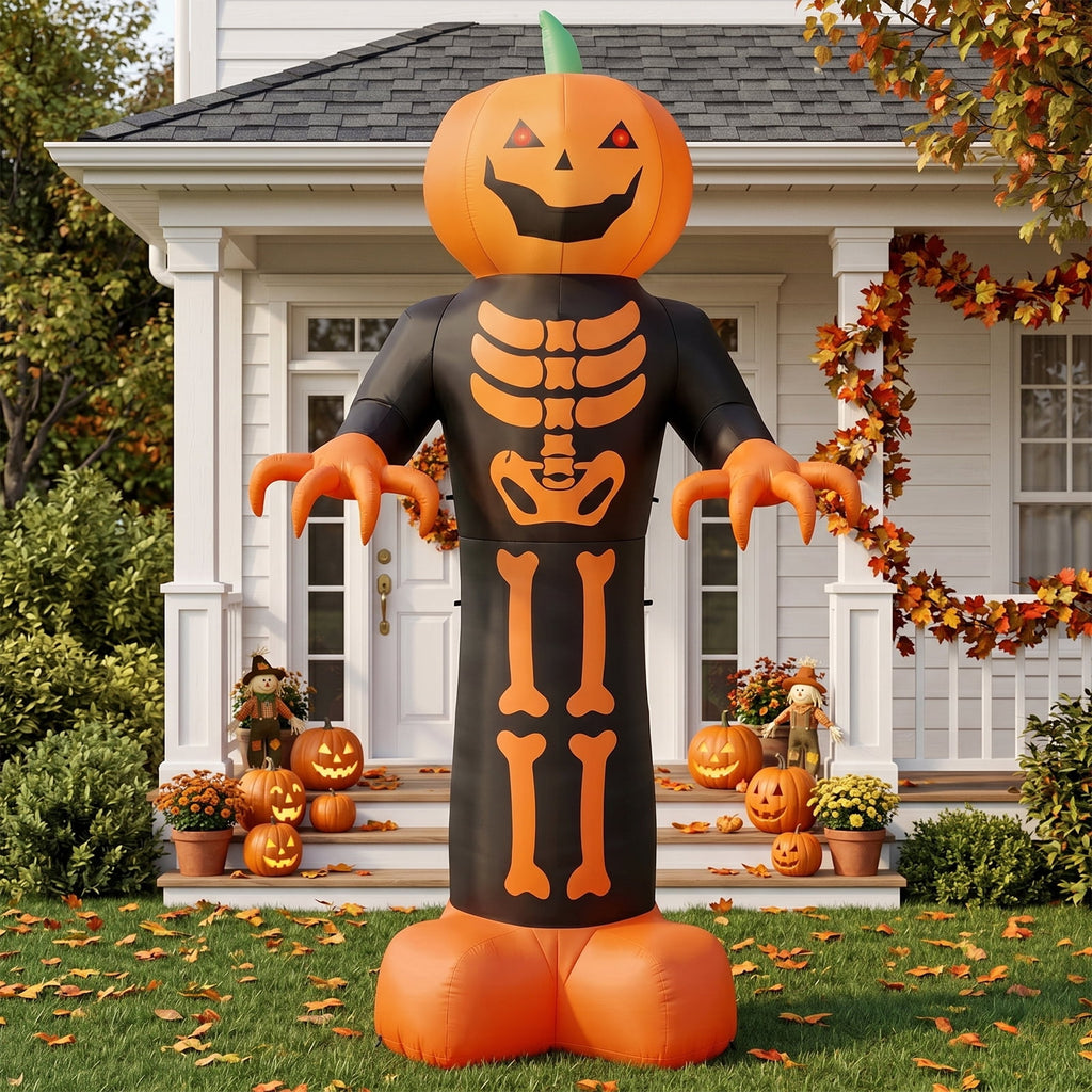 Zimtown Zimtown 12 FT Halloween Inflatable Pumpkin with 3D Glowing Skeleton Chest