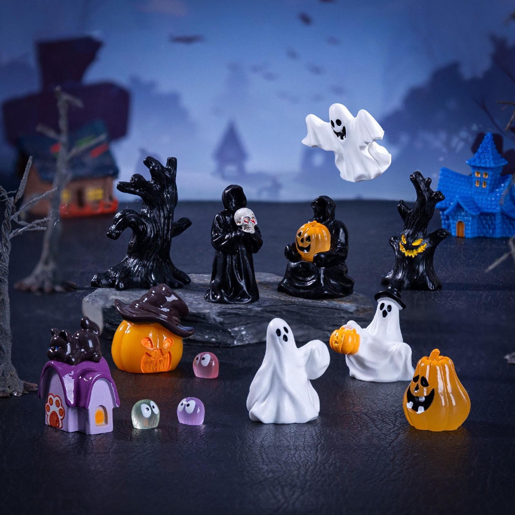 PEIBang Halloween Miniature Ghost Figurine 3.15 in Scary Resin Decor for Tabletop Shelf Display with Realistic Textures Dark-Tone Halloween Decoration