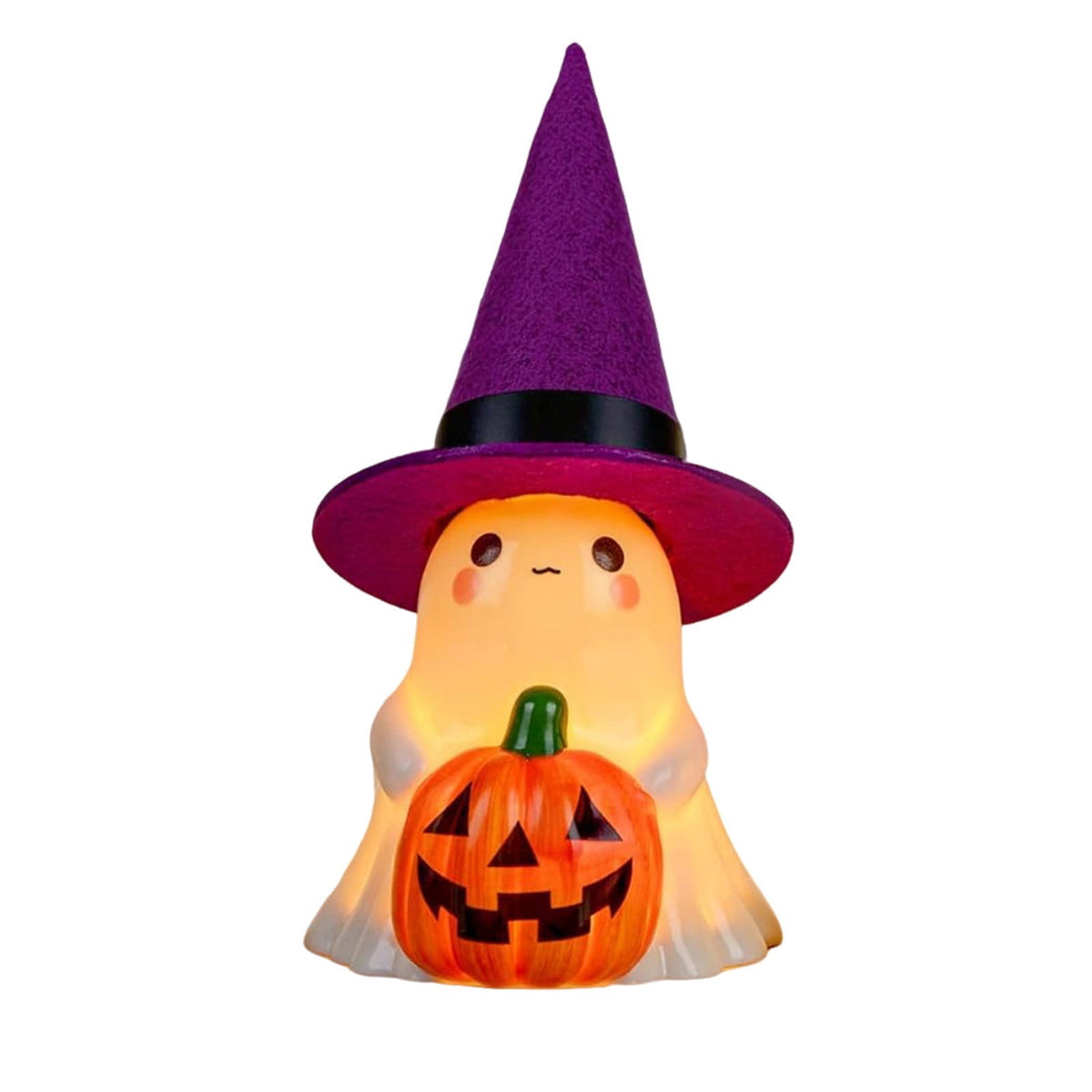 Fwttom Ghost Night Light, Halloween Lights Cute Ghost Reading Book Lamp, Halloween Decorations Indoor Light Up Ghost Statue Ghost Light for House Mantel Bedside