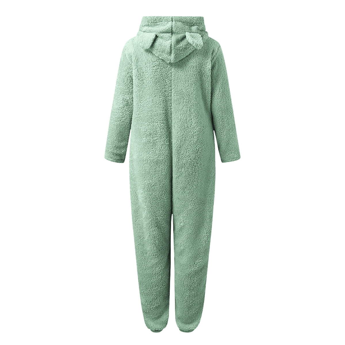 QATAINLAV Sherpa Fleece Jumpsuit for Women Winter Warm Fuzzy Onesie Pajamas Cute Cat Hooded Romper Casual Zip Up Overalls Sleepwear Black XL