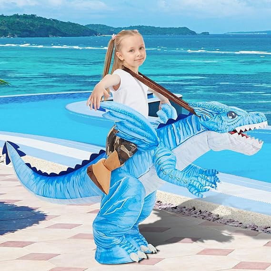 GOOSH Kids Inflatable Dinosaur Costume, Blow Up Dinosaur Costume Inflatable Dino Costume, Funny Halloween Costumes for Boys Girls Unisex Blow Up Costume for Halloween/Party/Cosplay