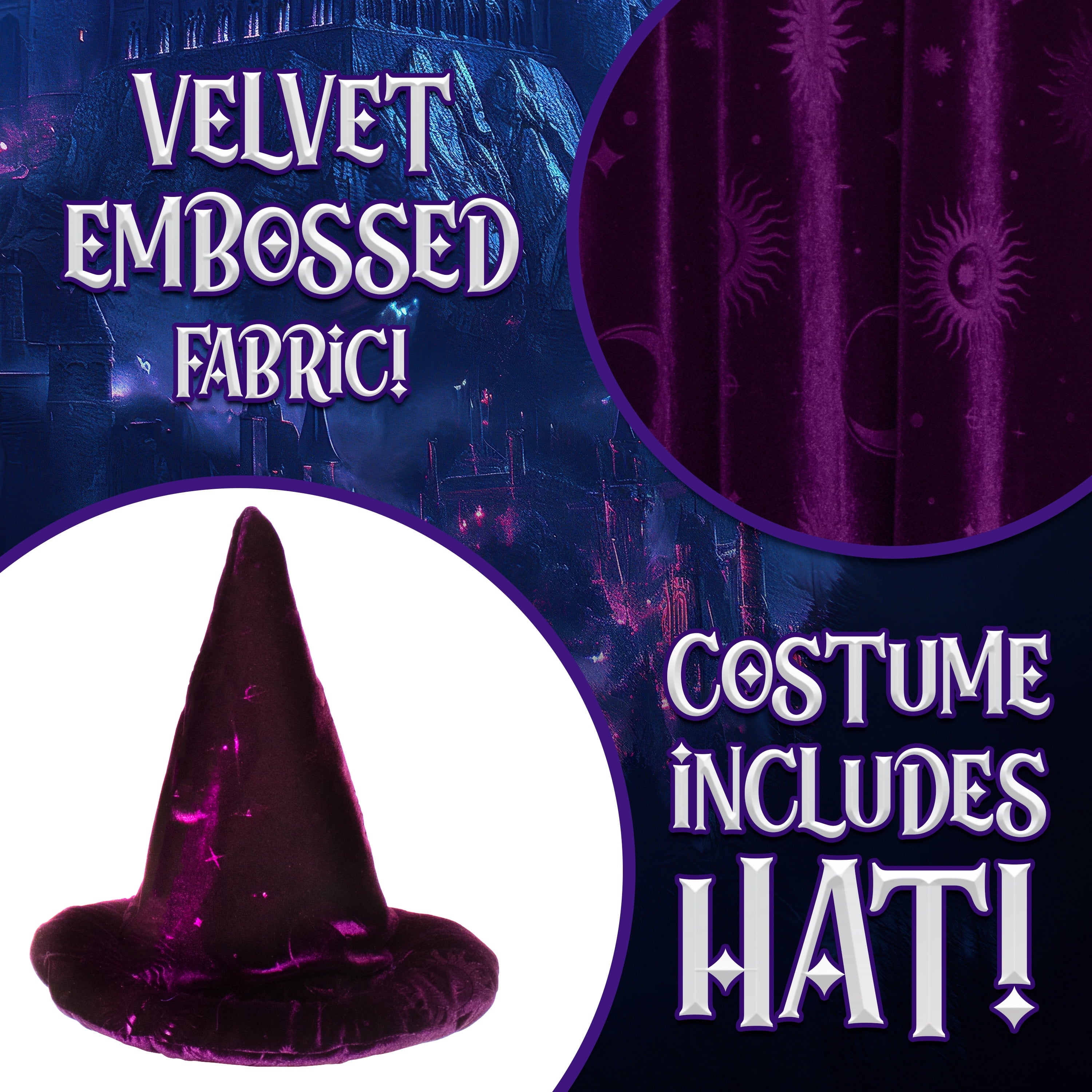 UNDERWRAPS Men's Purple Wizard Costume - Wizard Fantasy Costume, Magic Sorcerer Costume, Renaissance Halloween Outfit, Cosplay Costume