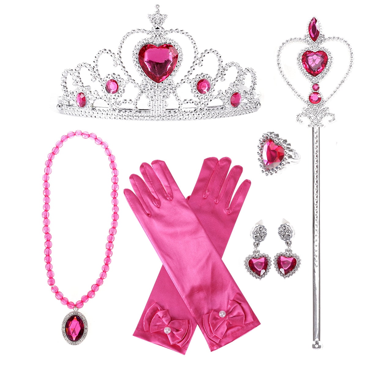 CHOYURME CHONYURM Girls Winter Princess Costume Dress with Cape Tiara Wand Full Accessory Set, Long Sleeve Party Gown for Halloween Birthday, Size 2-13