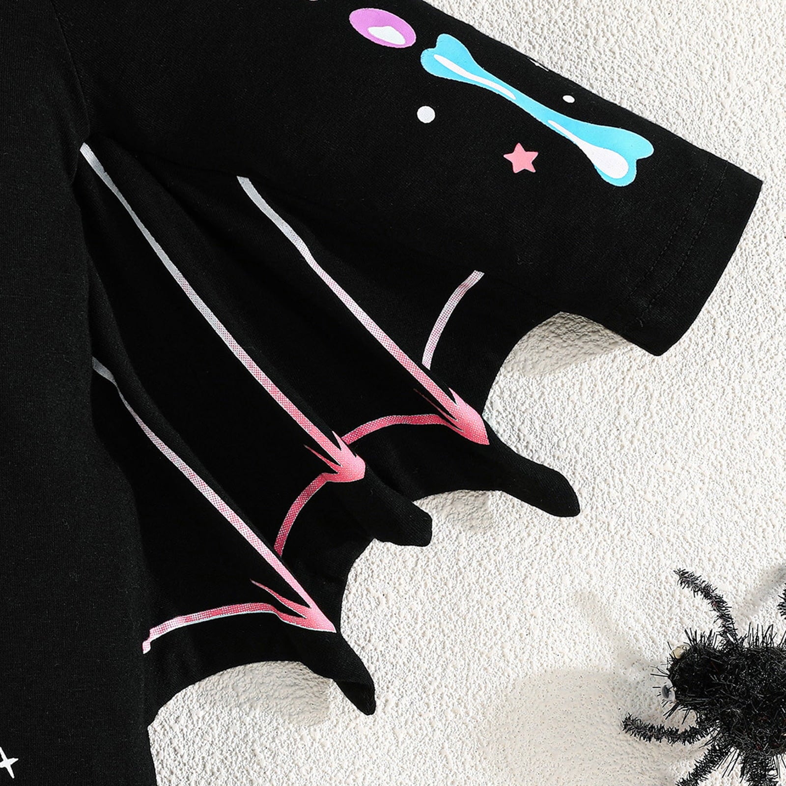 WIBACKER Baby Girl Boy Skeleton Jumpsuit Ear Hat 2PCS Outfit 3 Months-3 Years Infant Toddler Halloween Bats Costumes with Wings Cosplay Clothes