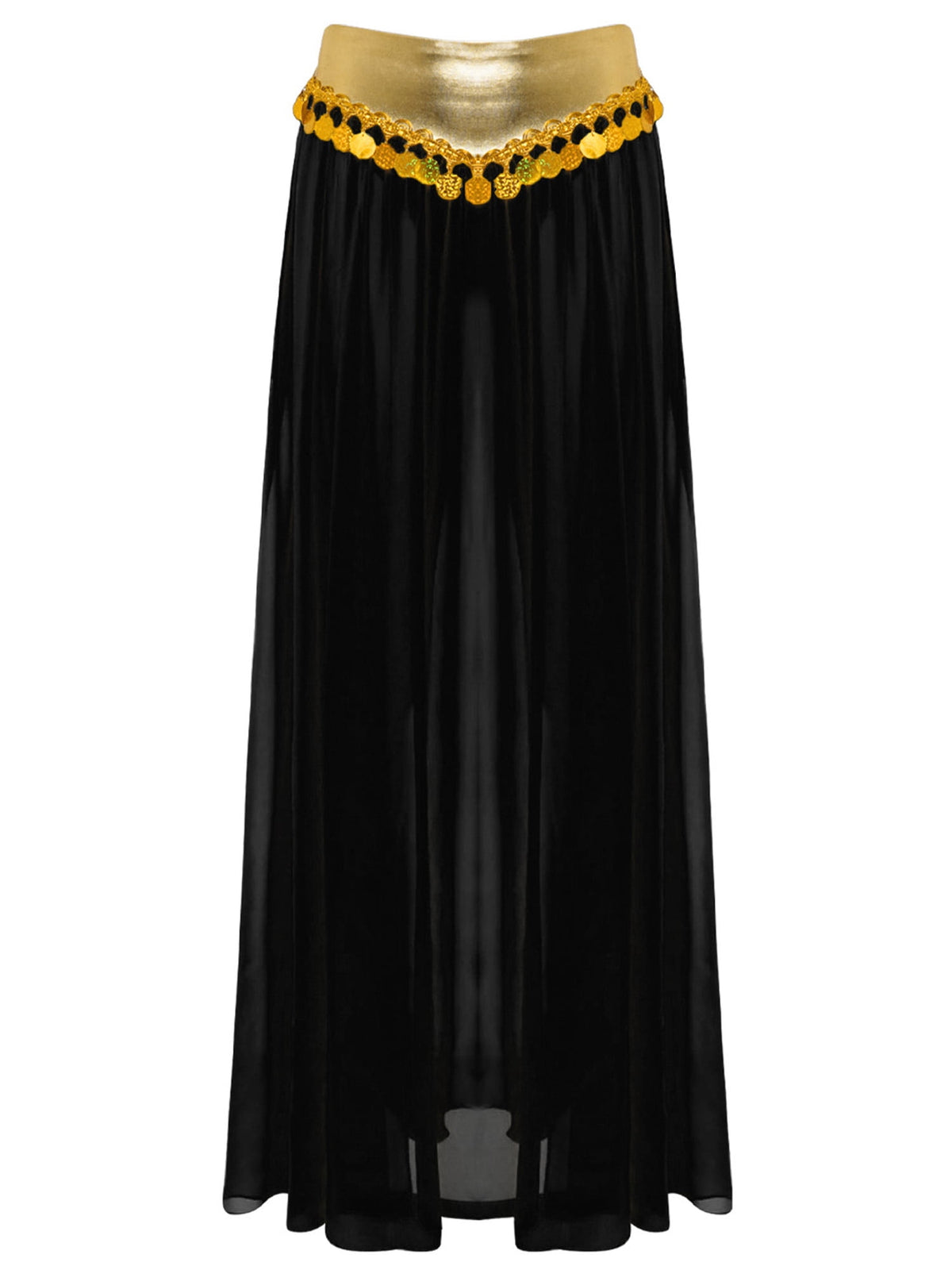 iiniim Women Belly Dance Dress Arabian Greek Princess Halloween Costume Chiffon Skirts 4piece Outfit Green L