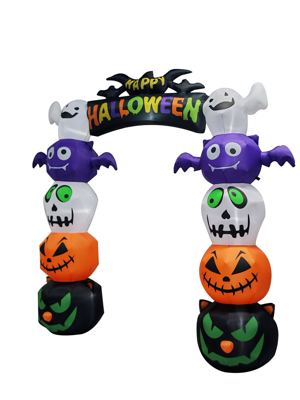 8FT Long Halloween Inflatables Pumpkins Eyeball Candy Outdoor Decorations, Blow Up Yard Decoration with Built-in LEDs Lighted for Lawn Garden Outside Indoor Decor