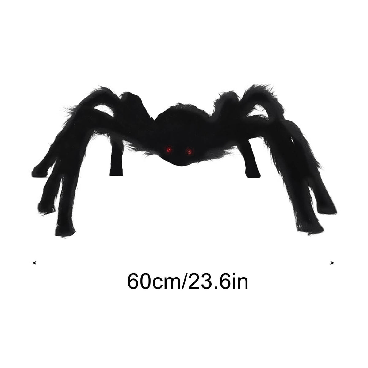 FAMTKT Giant Spider for Halloween Decorations, 23 inch 60cm Large Hairy Fake Spider Props, Scary Halloween Spider Decoration Outdoor Indoor House Party Yard