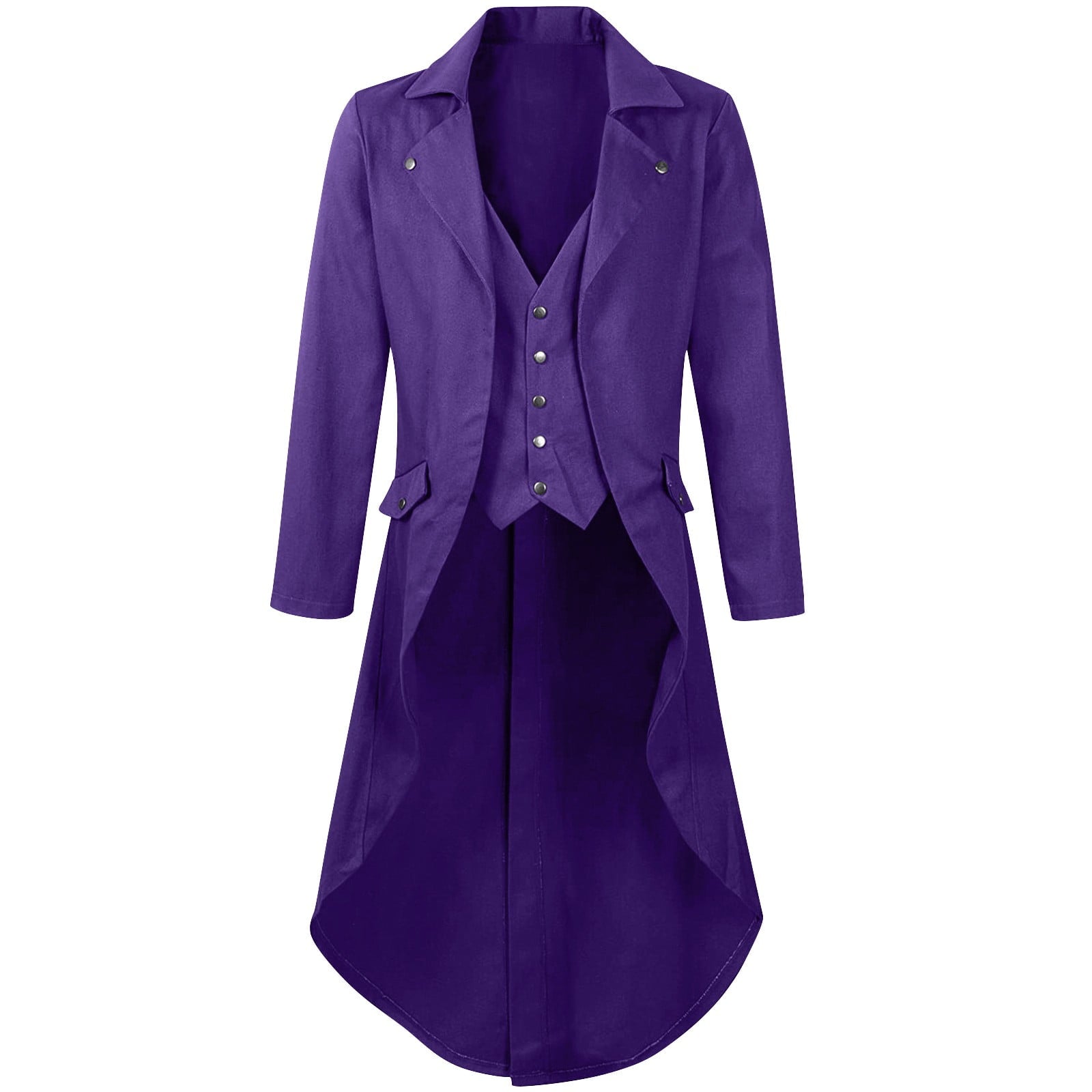 QATAINLAV Men's Vintage Steampunk Gothic Victorian Jacket Medieval Renaissance Pirate Frock Coat Formal Tuxedo Halloween Costumes Birthday Gifts Coffee S