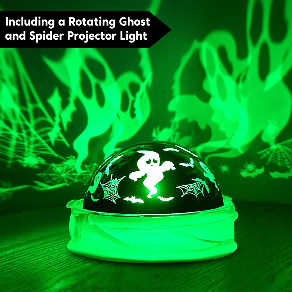 Joyfy 6 ft Halloween Inflatable Witch & Cauldron,Blow Up Decor with Rotating Green Ghost Projection Built-in LEDs,Outdoor Decoration for Party,Yard,Garden